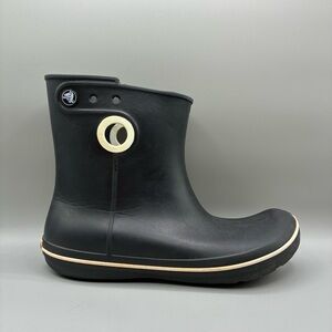 Crocs Jaunt Shorty Rain Boots Women’s 8 Black Round Toe Rubber Ankle